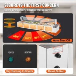 VEVOR 5-Pan Commercial Food Warmer, 5 X 8QT Electric Steam Table With Glass Cover, 1700W Countertop Stainless Steel Buffet Bain Marie -Vevor GUEST 8126d86b 49e1 477b b6c4 e04fa268f4d4