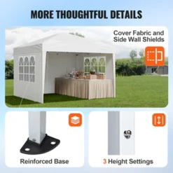 VEVOR Pop Up Canopy, 10 X 10 Ft, Instant Pop Up Gazebo Tent, Portable Easy Up Canopy With 3 Sidewalls & 2 Ventilated Windows, 3 Height Settings 12 VEVOR Pop Up Canopy, 10 X 10 Ft, Instant Pop Up Gazebo Tent, Portable Easy Up Canopy With 3 Sidewalls & 2 Ventilated Windows, 3 Height Settings -Vevor GUEST 819c530e dc39 4bc9 bb5c 2256b5bfcbd4