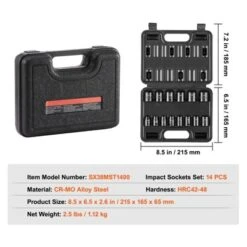 VEVOR 3/8" Drive Impact Socket Set, 14 Piece Shallow Socket Set Metric 7-20mm, 6 Point Cr-Mo Alloy Steel For Auto Repair, Easy-to-Read Size Markings -Vevor GUEST 820ea4b8 8030 4a7c b679 14b6241e3fe7