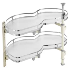 VEVOR Swing Left Blind Corner Cabinet, Pull Out Organizer For 36 Inch Width Blind Cabinet, 2 Tier Height Adjustable Swing Tray, Silver -Vevor GUEST 82430890 3e94 4a27 8117 ec0188d4aa3a