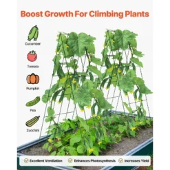 VEVOR Cucumber Trellis For Climbing Plants, 39" X 32" Foldable Cucumber Trellis Set With Twist Ties, Metal Garden Trellis For Raised Bed 11 VEVOR Cucumber Trellis For Climbing Plants, 39" X 32" Foldable Cucumber Trellis Set With Twist Ties, Metal Garden Trellis For Raised Bed -Vevor GUEST 8312fb32 7e1b 42cb 8186 4d6211e47bf2