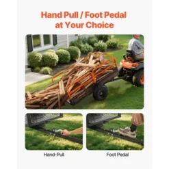 VEVOR Garden Utility Trailer, 22 Cu. Ft. & 1600lbs, ATV UTV Trailer, Tow Behind Steel Dump Trailers, Removable Rear Panel, Black -Vevor GUEST 833a9dc8 3c77 4680 b381 15eb958ae954