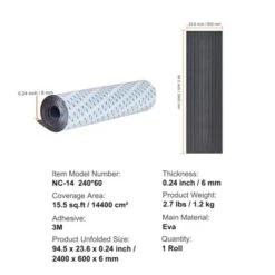 VEVOR Boat Flooring, EVA Foam Boat Decking 94.5" X 23.6", Non-Slip Self-Adhesive Flooring, 15.5 Sq.ft Marine Carpet For Boats, Yacht, Pontoon BLUE -Vevor GUEST 8342df49 fab5 4726 95b2 f3568c0738d2