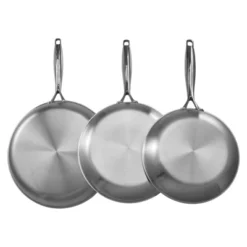 VEVOR Tri-Ply Stainless Steel Frying Pan, 3 Pcs Set (8, 10, 12 In), Cooking Skillet With Heat-Resistant Handle, Silver -Vevor GUEST 834e333e 05a2 4f10 91b2 7084ad6281df