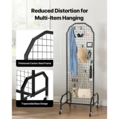 VEVOR 2 Packs Grid Wall Panels, 1.9 X 5.4 Ft Wire Grid Panels Display Rack, Movable Art Display Shelf With Wheels And 20 Hooks, Black -Vevor GUEST 8381e749 156e 4c26 92ff ecdb356b5464