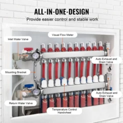 VEVOR 10-Branch Radiant Heat Manifold, 1/2" PEX Tubing Manifold, Stainless Steel PEX Manifold For Hydronic Radiant Floor Heating, Silver -Vevor GUEST 83cbd52b bafc 41ae bab5 02b3aa811452