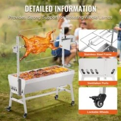 VEVOR Upgrade Rotisserie Grill, 35 Inch 90 Lbs Capacity, BBQ Whole Pig Lamb Goat Charcoal Spit Grill, Electric 42W Motor Stainless Steel, Silver 13 VEVOR Upgrade Rotisserie Grill, 35 Inch 90 Lbs Capacity, BBQ Whole Pig Lamb Goat Charcoal Spit Grill, Electric 42W Motor Stainless Steel, Silver -Vevor GUEST 844e7314 077c 4ecb afa0 2ccec4c3bfad