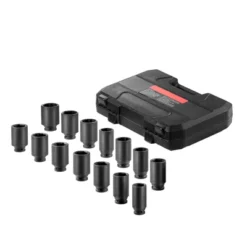 VEVOR Axle Nut Impact Socket Set, 1/2" Drive Deep 6+12-Point 14-Piece Metric Spindle Nut Socket Set, CR-V Heat Treated Large Socket Set Black -Vevor GUEST 84c906cf 150c 4a2c a1df b248c301e886