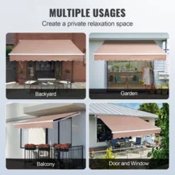 VEVOR Manual Retractable Awning, 12 X 10 Ft Outdoor Patio Awning Retractable Sun Shade, Water-Resistant Patio Door Window Awning Sunshade Shelter -Vevor GUEST 851a03c4 c553 4641 8b57 b810ffebb9a8