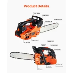 VEVOR Gas Chainsaw, 25.4CC 12" 1.2HP, Gasoline Powered Chain Saw, Handheld Cordless Petrol Chainsaws For Tree Wood Branch Cutting, Orange -Vevor GUEST 858ae748 bf36 43bb 9b9b d3f80cb1a056