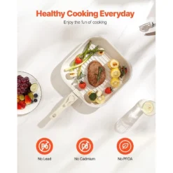 VEVOR 17 Piece Pots And Pans Set Nonstick, Detachable Handle Cookware, Space Saving Induction Cookware Set, Kitchen RV Cooking Sets, White -Vevor GUEST 85e3f5f7 bc61 40f7 9afc a4874b8de73d