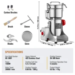 VEVOR 300g Electric Grain Mill Grinder, High Speed 1500W Commercial Spice Grinders, Stainless Steel Pulverizer Powder Machine -Vevor GUEST 85e45e11 08cc 49ca a66e 49d4cf2a488b