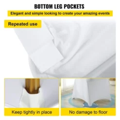 VEVOR Stretch Spandex Folding Chair Covers, Universal Fitted Chair Cover, Removable Washable Protective Slipcovers, (100PCS White) -Vevor GUEST 86790861 5b35 4f54 971b c620a9707c56