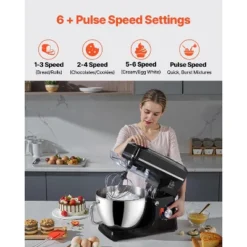 VEVOR Stand Mixer, 8.3QT Dough Mixer, 660W 6+P Speeds Tilt-head Food Mixer With Stainless Steel Bowl, Dough Hook, Wire Whip, Flat Beater, Black 10 VEVOR Stand Mixer, 8.3QT Dough Mixer, 660W 6+P Speeds Tilt-head Food Mixer With Stainless Steel Bowl, Dough Hook, Wire Whip, Flat Beater, Black -Vevor GUEST 86c2a67d 0790 48d9 9710 c186d6fcf546