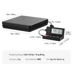 VEVOR Digital Shipping Scale, 110 Lbs X 0.07 Oz. Heavy Duty Postal Scale With Timer, Tare,Hold Function,90° Foldable LCD Screen Package Scale, Black -Vevor GUEST 87101553 afa9 4fc1 bccb 6c884e4f70e3