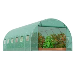 VEVOR Walk-in Tunnel Greenhouse, 19.4x9.7x6.5 Ft Hoop House Greenhouse Tunnel With Galvanized Steel Frame, Green PE Cover, 12 Windows -Vevor GUEST 874eeeda abc0 4e28 bae8 b982ad18fed3