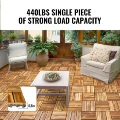 VEVOR Interlocking Deck Tiles Solid Wood, 27 Pack,12"x12" Waterproof Camphor Pine Wood Flooring All Weather Use, Patio Floor Decking Covering Tiles 10 VEVOR Interlocking Deck Tiles Solid Wood, 27 Pack,12"x12" Waterproof Camphor Pine Wood Flooring All Weather Use, Patio Floor Decking Covering Tiles -Vevor GUEST 882653a2 48b9 4a08 9f01 b8c2769bed03