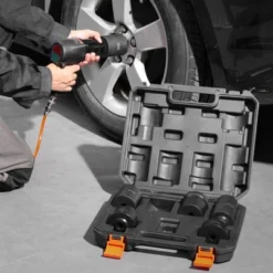 VEVOR Spindle Nut Socket Tool Kit, 1/2 Inch Drive 6 Piece Axle Hub Nut Socket Set,for Toyota,Ford,4WD Vehicles And GM Vehicles,with Storage Case Black