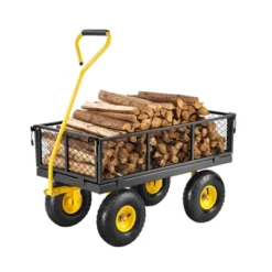 VEVOR 500 Lbs Steel Garden Cart, Heavy Duty Garden Wagon Cart Pullable On Wheels, Metal Yard Utility Wagon Carts With 10" All Terrain Tires, Black -Vevor GUEST 88bd30ea c6b8 4437 b06b 3406eb9d669b