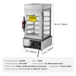 VEVOR Commercial Food Warmer Display, 5-Tier Food Steamer Bun Warmer Machine, 86℉~230℉ Temperature Control, Stainless Steel Steamed Buns Warmer -Vevor GUEST 88e9a82f d317 4046 9904 b0eb89528c34