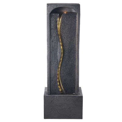 VEVOR Outdoor Water Fountain, 38.58 In Height Fountain And Waterfall,1-Tier Floor Standing Rock Base Style Fountains With With Light And Pump, Black 8 VEVOR Outdoor Water Fountain, 38.58 In Height Fountain And Waterfall,1-Tier Floor Standing Rock Base Style Fountains With With Light And Pump, Black - Image 8