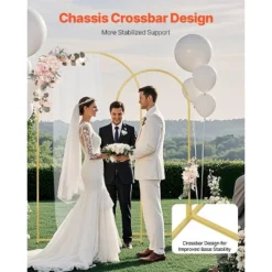 VEVOR Wedding Arch Backdrop Stand, 7.2FT & 4FT, Set Of 2 Stand With Case Connection & Chassis Crossbar Design -Vevor GUEST 8aa60da1 0f6a 42b4 9b34 56f06f9a4b39
