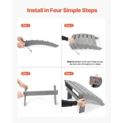 VEVOR Adirondack Ottoman, 16.9L X 18.9W X 13H Inch HDPE Plastic Folding Adirondack Ottoman, Weather-Resistant Foot Rest For Adirondack Chair, Gray -Vevor GUEST 8ac46636 8401 41bf b235 d8ece7747ed9