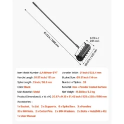 VEVOR Rolling Lawn Aerator, 21-inch Heavy-Duty Manual Rolling Aerator Lawn With Detachable Handle And 33 Iron Spikes, Black -Vevor GUEST 8adb57b7 dcbe 4472 aee6 f08447ae9a2c