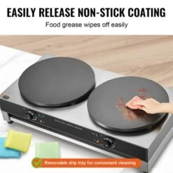 VEVOR Electric Crepe Maker, 16-Inch Double Head Commercial Crepe Machine, 3400W Flat Plate Crepe Griddle, Nonstick Stainless Steel Pancake Making -Vevor GUEST 8b228757 099a 4cb1 8b4a 53112c9371fd