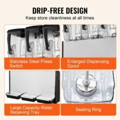 VEVOR Commercial Beverage Dispenser, 3 Tanks 12 L / 12.7 QT Per Tank Juice Dispenser, 370W Stainless Steel Ice Tea Drink Machine -Vevor GUEST 8b4c001c 8602 41fd 8d0a b4772bb25c13