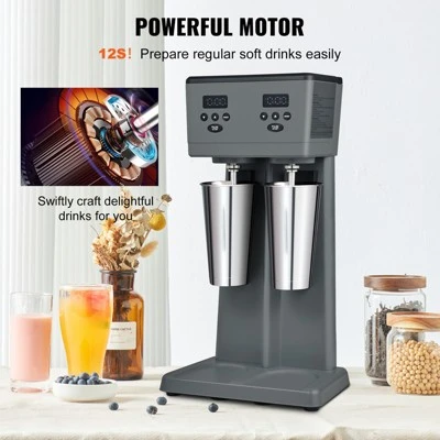 VEVOR Milkshake Maker, 375W X 2 Electric Milkshake Machine, Commercial Double Heads Drink Mixer Blender,Intelligent Microswitch, 3-Speed 2 VEVOR Milkshake Maker, 375W X 2 Electric Milkshake Machine, Commercial Double Heads Drink Mixer Blender,Intelligent Microswitch, 3-Speed - Image 2