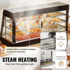 VEVOR 3-Tier Commercial Food Warmer Display, 1500W Food Display Warmer With Light, Adjustable Shelf And Temperature Display, Steam Heating, 180L -Vevor GUEST 8bf343c7 0962 4969 b28d bf741a489f94