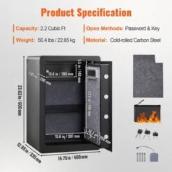 VEVOR Safe, 2.2 Cubic Feet Home Safe, Steel Security Safe With Fingerprint, Digital Keypad And 2 Keys, Cabinet Safe With Large Fire-proof Bag -Vevor GUEST 8c3022fc e4fd 4a72 b303 6ecc19477aaa
