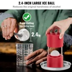 VEVOR Ice Ball Press, 2.4" Ice Ball Maker, Aircraft Al Alloy Ice Ball Press Kit For 60mm Ice Sphere, Ice Press With Tong And Drip Tray -Vevor GUEST 8c32b0ed 7659 43e1 ac00 5e6a080445c9