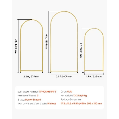 VEVOR Wedding Arch Backdrop Stand, Set Of 3, Metal Stable Stand With Case Connection & Chassis Crossbar Design 7 VEVOR Wedding Arch Backdrop Stand, Set Of 3, Metal Stable Stand With Case Connection & Chassis Crossbar Design - Image 7