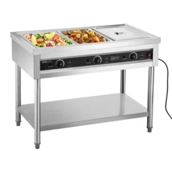 VEVOR 3-Pan Commercial Food Warmer,Electric Steam Table With Independent Temperature Control,450Wx3 Stainless Steel Buffet Catering Food Warmer,Silver -Vevor GUEST 8c9f06ec 2fb4 4dd1 bb01 cf66f6c59f57