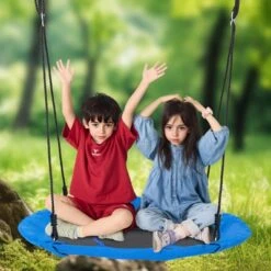 VEVOR Tree Swing, 40 Inch Saucer Swing, 750lbs Weight Capacity, 900D Oxford Fabric Swing Seat With 2 Tree Hanging Straps, Blue