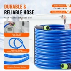 VEVOR 100ft Heated Water Hose For RV, Heated Drinking Water Hose Antifreeze To -45°F, Automatic Self-regulating,5/8" I.D. With 3/4" GHT Adapter,Blue -Vevor GUEST 8ca7b65b 9676 41bd a880 dff9a131fba2