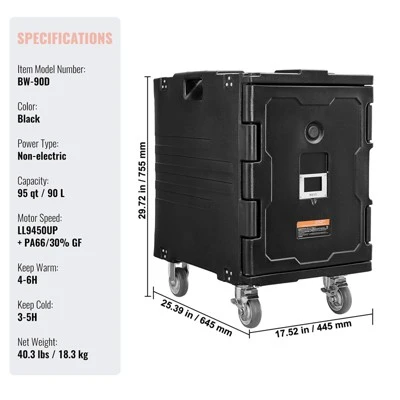 VEVOR Insulated Food Pan Carrier, 95 Qt Hot Box For Catering, Food Box Carrier With Buckle, Front Loading Food Warmer With Handles 7 VEVOR Insulated Food Pan Carrier, 95 Qt Hot Box For Catering, Food Box Carrier With Buckle, Front Loading Food Warmer With Handles - Image 7