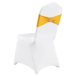 VEVOR Stretch Spandex Folding Chair Covers, Universal Fitted Chair Cover With Chair Sashes, Removable Washable Protective Slipcovers, Gold & White -Vevor GUEST 8ce4dc13 0a0b 4012 8a84 d9a0d8fca8c6