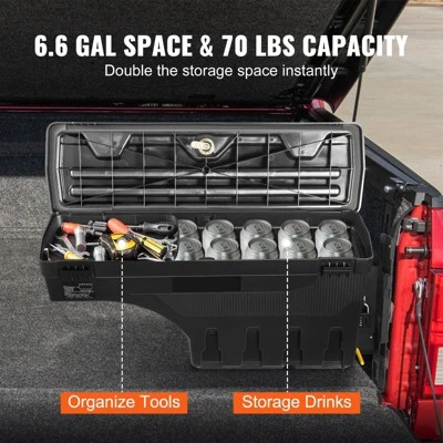 VEVOR Truck Bed Storage Box, Lockable Swing Case With Password Padlock, 6.6 Gal/25 L ABS Wheel Well Tool Box, Waterproof And Durable 5 VEVOR Truck Bed Storage Box, Lockable Swing Case With Password Padlock, 6.6 Gal/25 L ABS Wheel Well Tool Box, Waterproof And Durable - Image 5