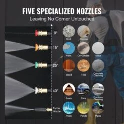 VEVOR Electric Pressure Washer, 2150-PSI 1.85-GPM, Foam Cannon High-Pressure With 5 Different Nozzle, 20ft Hose/35ft Cord Lightweight Washer, Black -Vevor GUEST 8deed218 0cd8 46f3 9ebc 905dc192805a