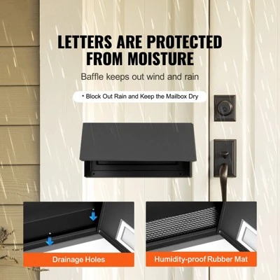 VEVOR Through The Door Key Drop Box, Heavy Duty Steel Through The Door Mailbox With 12" Combination Lock, Mail Drop Box, Black 2 VEVOR Through The Door Key Drop Box, Heavy Duty Steel Through The Door Mailbox With 12" Combination Lock, Mail Drop Box, Black - Image 2