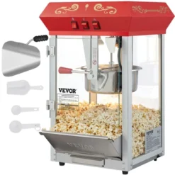 VEVOR Popcorn Maker, 850W Popcorn Popper Machine, 8 Oz Kettle Makes 48 Cups Per Batch, Countertop Popcorn Maker With Tempered Glass, Includes 4 Scoops -Vevor GUEST 8e2e1c87 7eee 44ae 8675 96bae4e745af