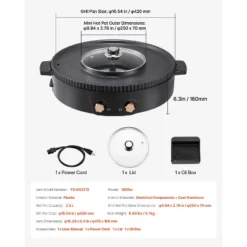 VEVOR Hot Pot With Grill, 1800W 2-in-1 Electric Smokeless Grill And Hot Pot, Korean BBQ Shabu Shabu Hotpot, For 2-8 People Family Dining, Black -Vevor GUEST 8e516168 6e49 4cfa 83b9 11d615206b7b