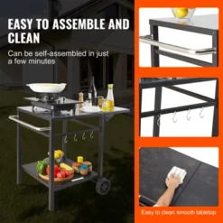 VEVOR Outdoor Grill Dining Cart With Double-Shelf, BBQ Movable Food Prep Table, Multifunctional Foldable Iron Table Top, Portable Modular Carts -Vevor GUEST 8e54d838 aeca 4542 94ba 87b28cb2ebe0