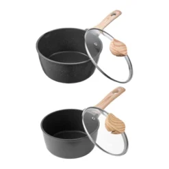 VEVOR Saucepan Set, 1.5 QT & 2.5 QT Nonstick Saucepan With Glass Lids, Multipurpose Cooking Sauce Pots With Detachable Handles, Black -Vevor GUEST 8ecbb7fc fdeb 4af1 9c67 6a098435d261
