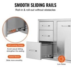 VEVOR Outdoor Kitchen Door Drawer Combo 29.5" W X 22.6" H X 21.7''D, Access Door/Triple Drawers With Propane Drawer, Silver -Vevor GUEST 8f090d51 1b0b 41e3 bef7 84db8c920840