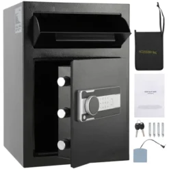 VEVOR 2.5 Cub Depository Safe, Deposit Safe With Drop Slot, Electronic Code Lock And 2 Emergency Keys, 20.27'' X 13.97'' X 13.97'' Business Drop -Vevor GUEST 8f14fef6 e2b8 4912 a490 e9d57172e702