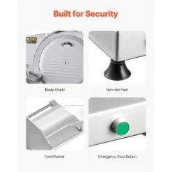 VEVOR Commercial Meat Slicer, 10 Inch Electric Deli Food Slicer, 180W Meat Cutter With A Premium 65Mn Blade, 0-0.4 Inch Adjustable Thickness, Silver -Vevor GUEST 8f446fbe 3dc8 4de8 9177 489f9dd1cd30